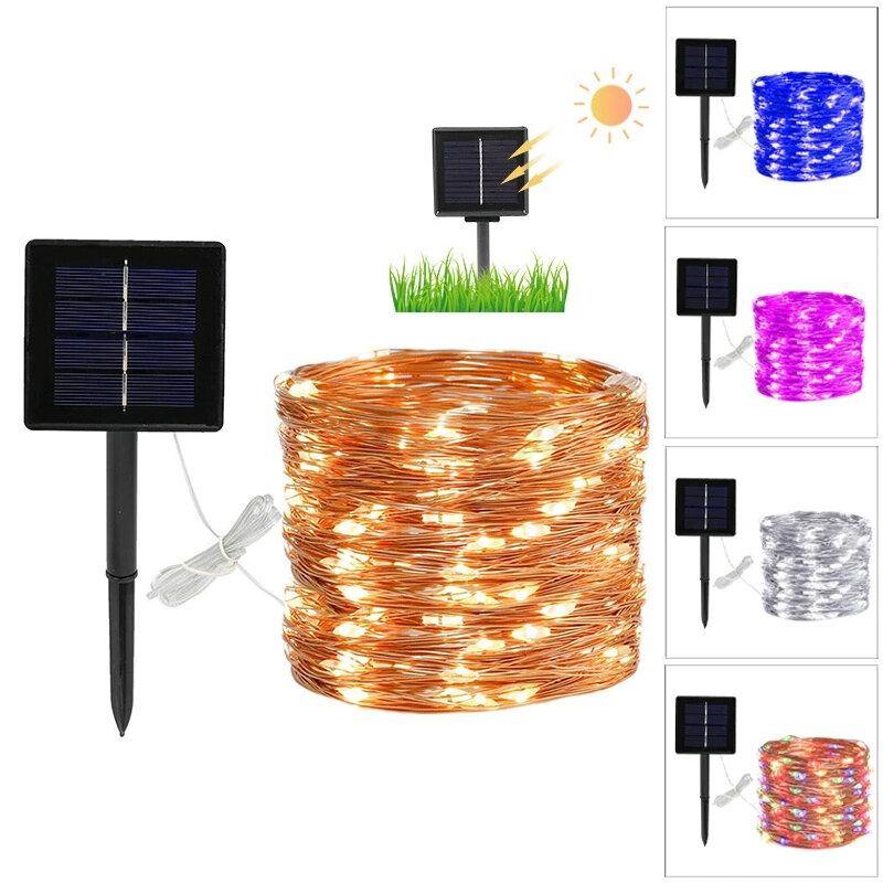 Outdoor Solar String Lights 8 Modes 20m 200 LED Solar Power Fairy Lights String Lamps Party Wedding Decor Garden - Trendha