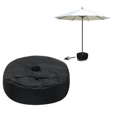 38x15cm Black Oxford Cloth Round Sandbag For Outdoor Tent Support Umbrella Sunshade Base Sandbag - Trendha