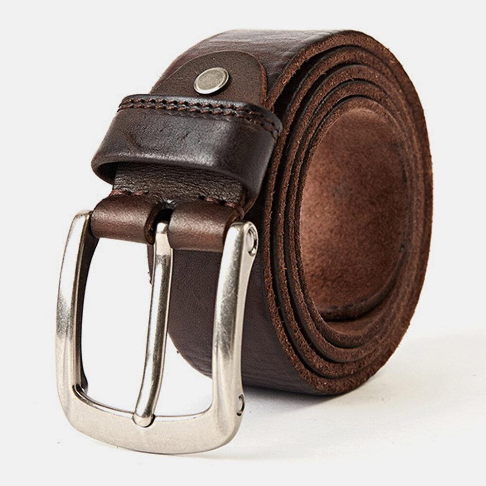 Men Genuine Leather 105/110/115/120/125/130cm Retro Wild Pin Buckle Jeans Suits First Layer Cowhide Belt - Trendha