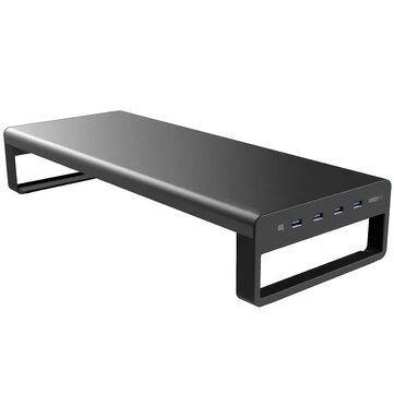 Vaydeer USB 3.0 Aluminum Monitor Stand Laptop Stand Metal Riser Support Transfer Data Charging - Trendha