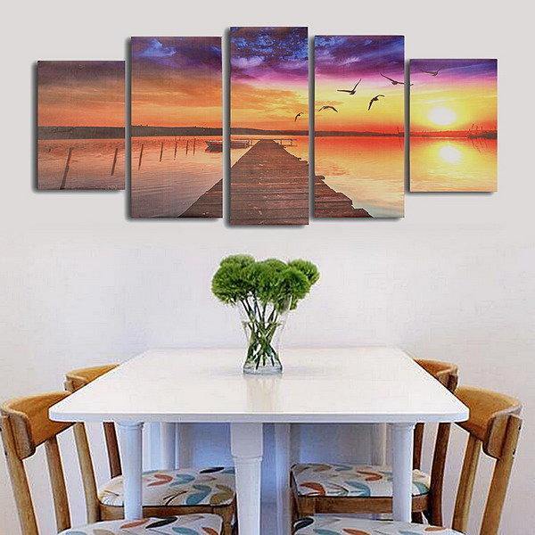 Frameless Modern Canvas Picture Wood Path Oil Painting Home Wall Decoration - Trendha