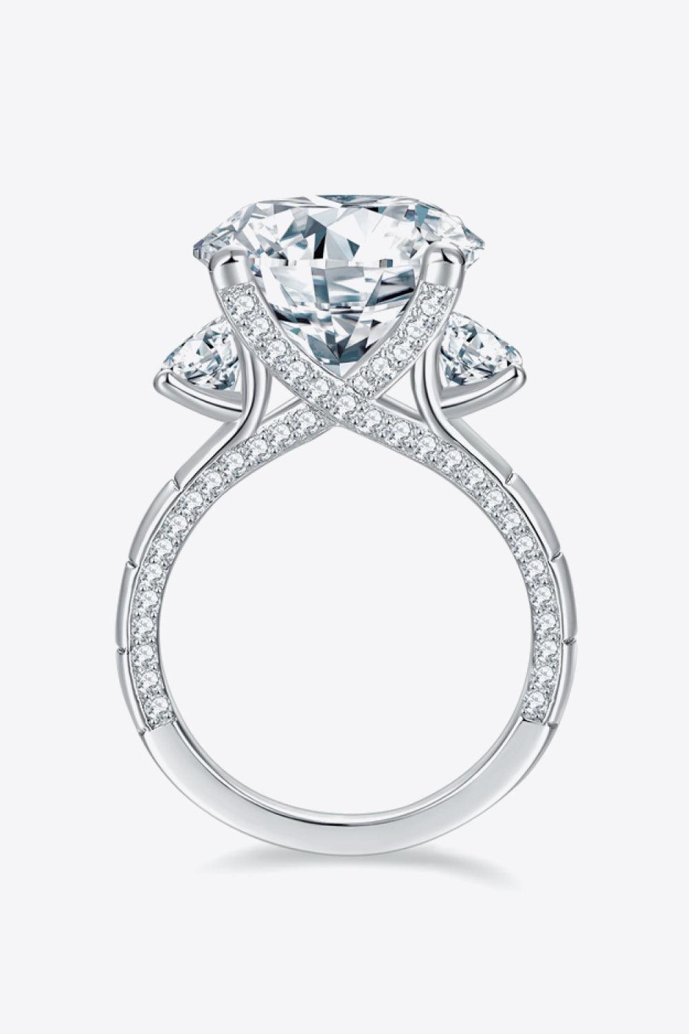 8.6 Carat Moissanite Platinum-Plated Ring - Trendha
