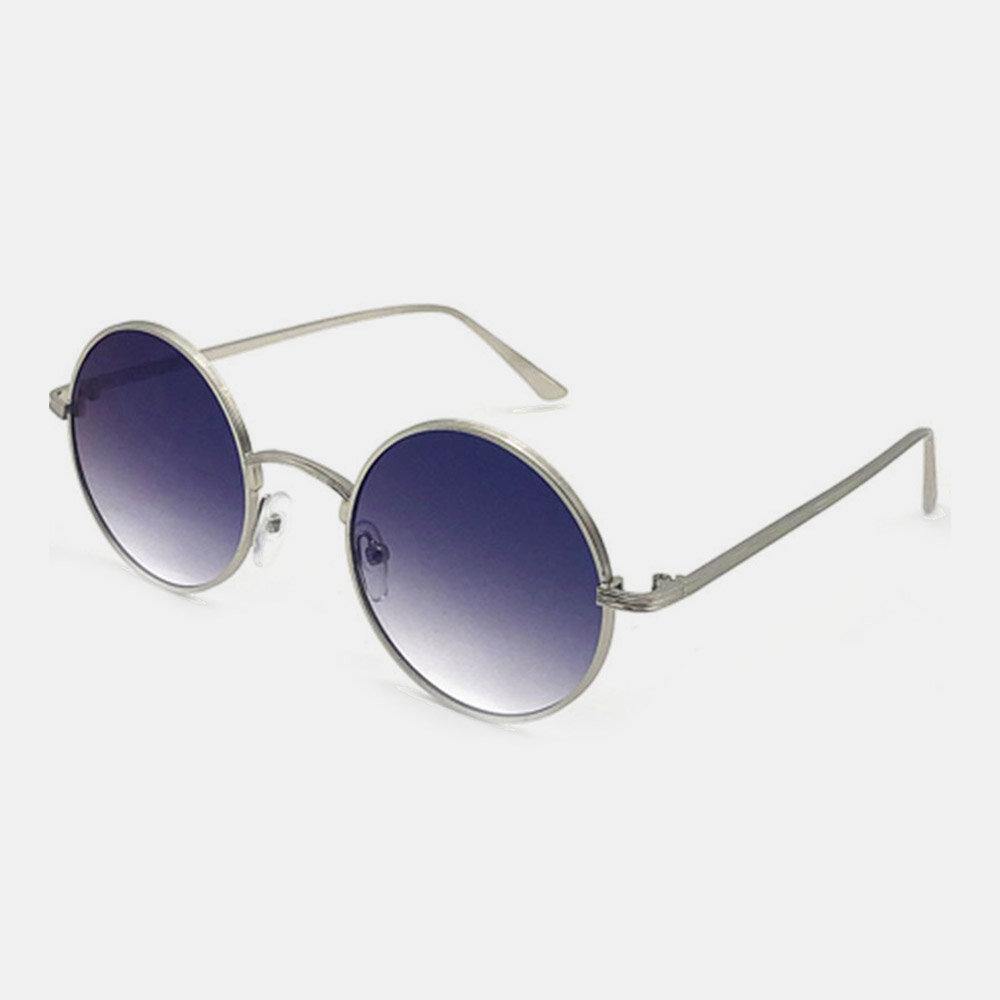 Unisex Metal Full Round Frame PC Lens Anti-UV Sun Protection Sunglasses - Trendha