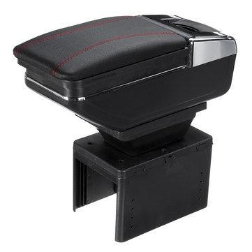 50*19*22cm Universal Armrest Car Arm Rest Center Console Rotatable PU Leather Storage Box - Trendha
