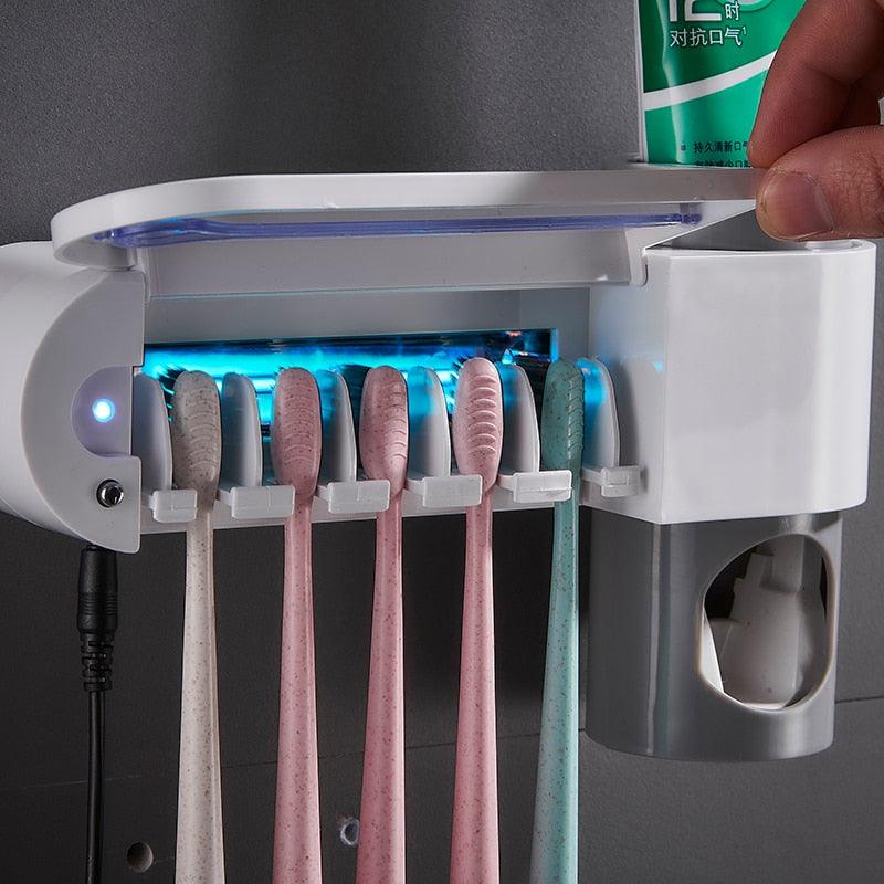 Toothbrush Holder With UV Sterilizer - Trendha