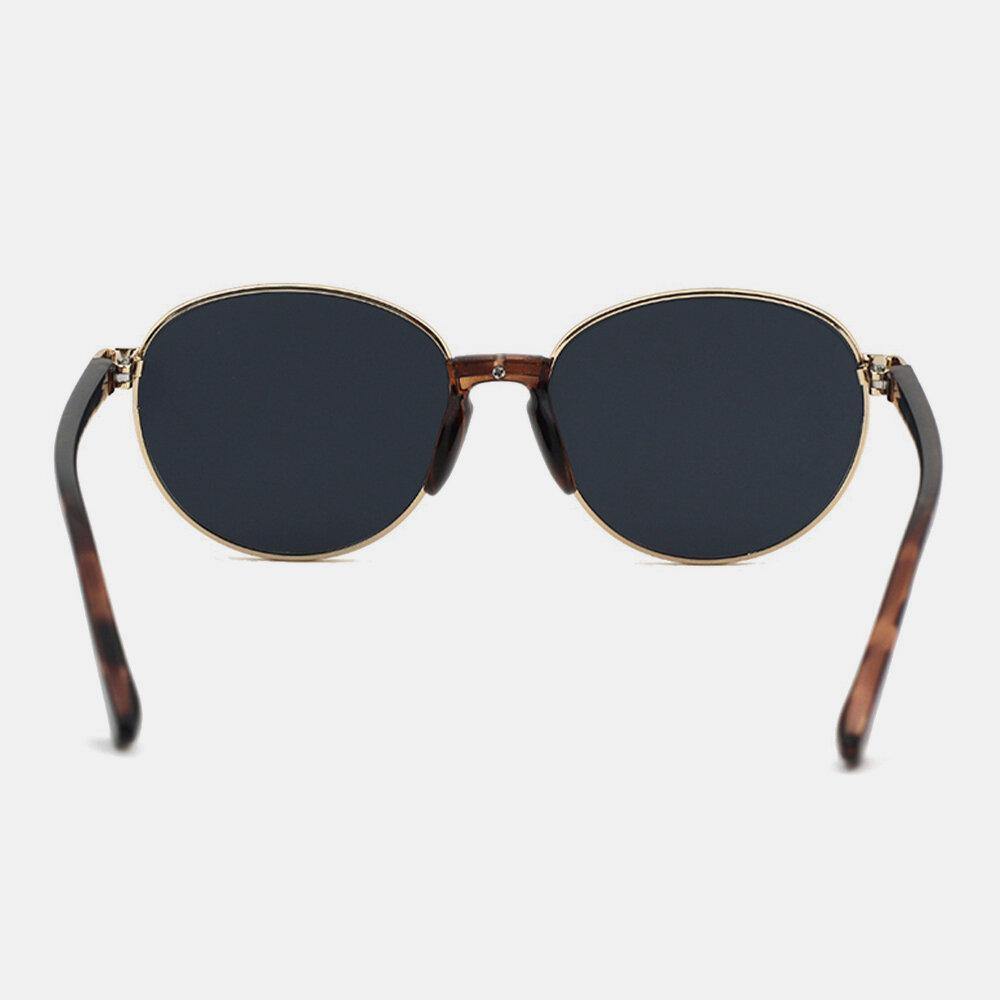 Unisex Oval Metal Narrow Rim Full Frame UV Protection Sunglasses - Trendha