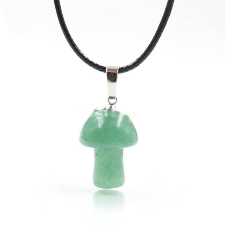 Natural Crystal Mini Small Mushroom Pendant Necklace - Trendha