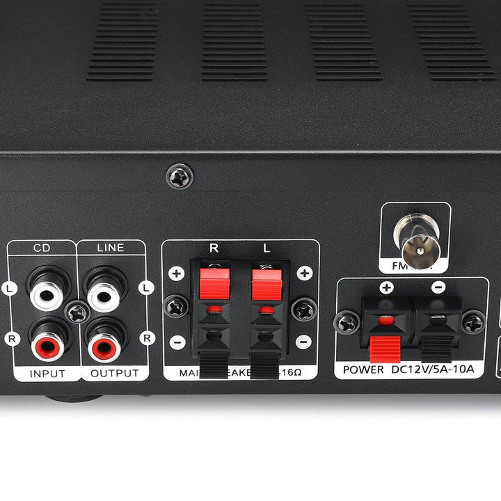 1200W 110V/220V bluetooth Dual Channel Karaoke Mic Input Digital Reverb Home Stereo Amplifier Support USB SD FM AUX Input - Trendha