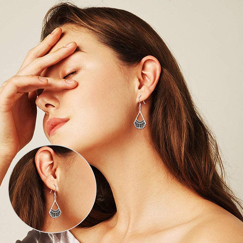 925 Silver Geometric Collar-Shaped Earrings