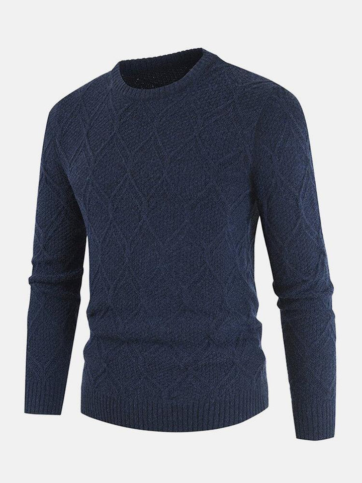 Mens Graphics Knitted Round Neck LongSleeve Warm Pullover Sweaters - Trendha