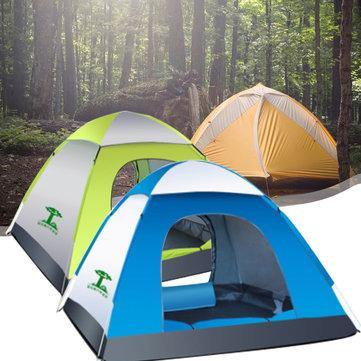 3-4 Person Waterproof Automatic Tent Outdoor Camping Sleeping Tent 210D Oxford Cloth Traveling Beach Tent - Trendha
