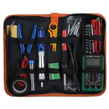 110V 60W 22Pcs Electric Adjustable Temperature Soldering Iron Kit Welding Tool With Multimeter - Trendha