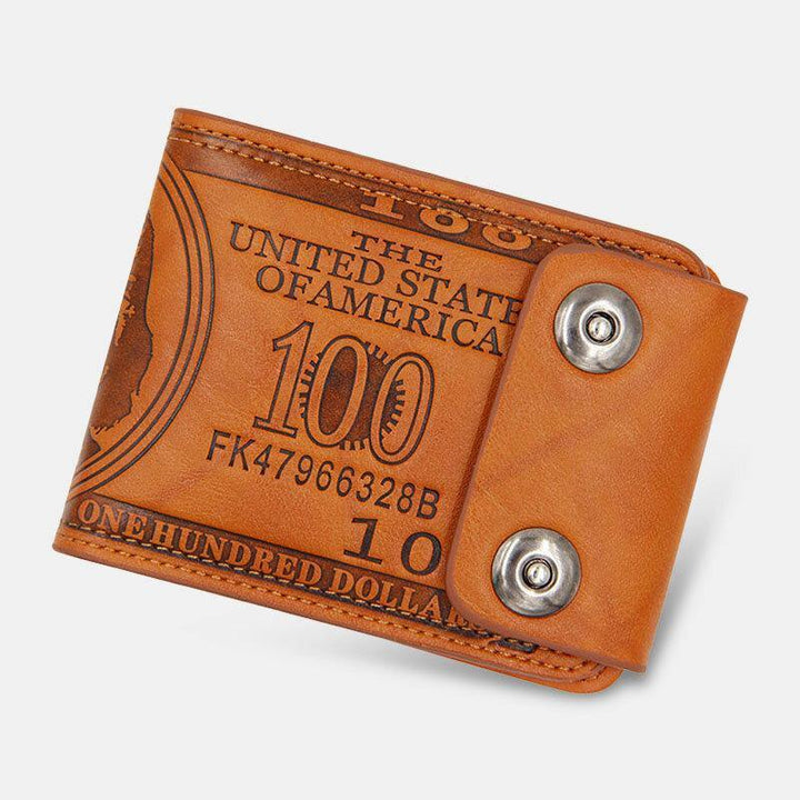 Men PU Leather Dollar Pattern Bifold Sort Multi-card Slot Card Holder Coin Purse Wallet - Trendha