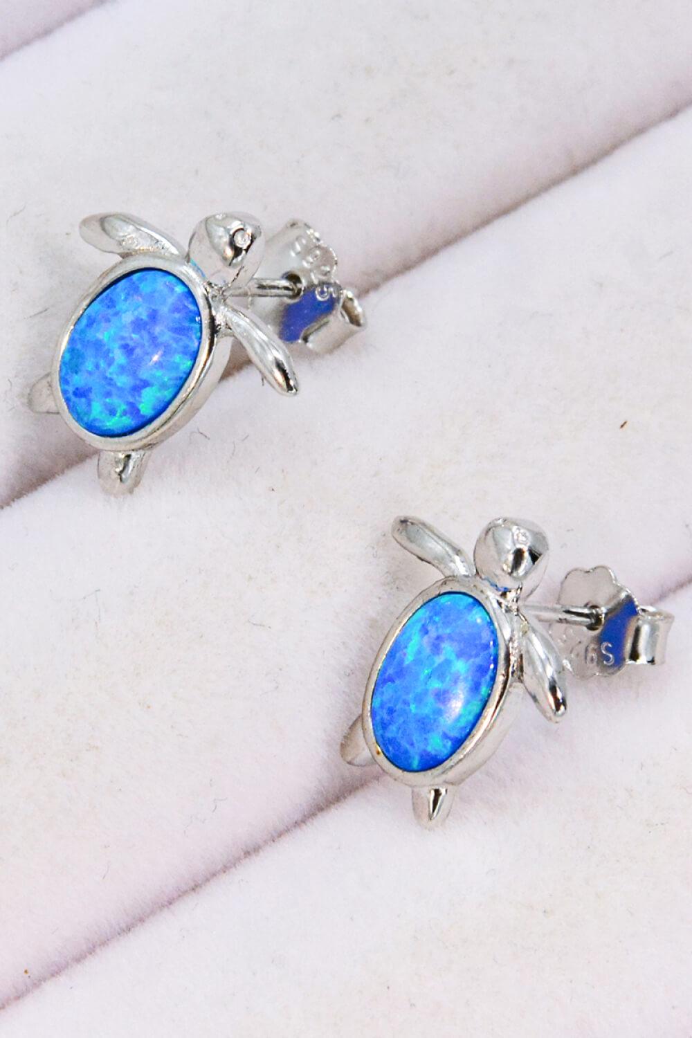 Opal Turtle Stud Earrings - Trendha