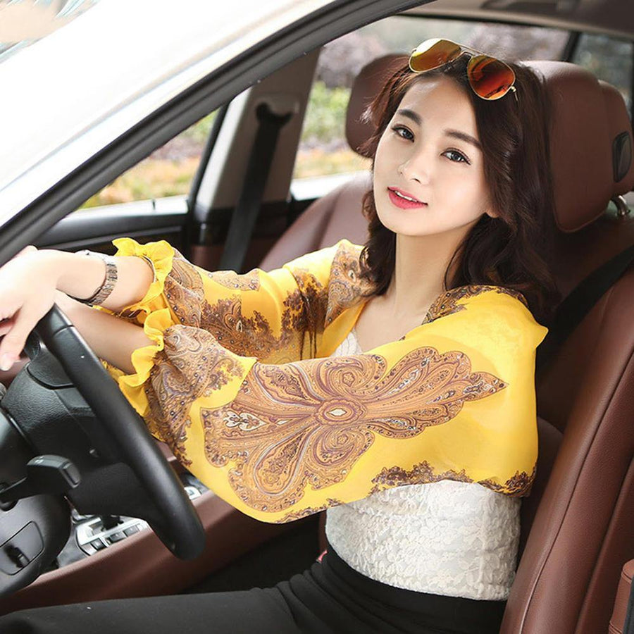 Women Chiffon Driving Sunscreen Long Arm Sleeves - Trendha
