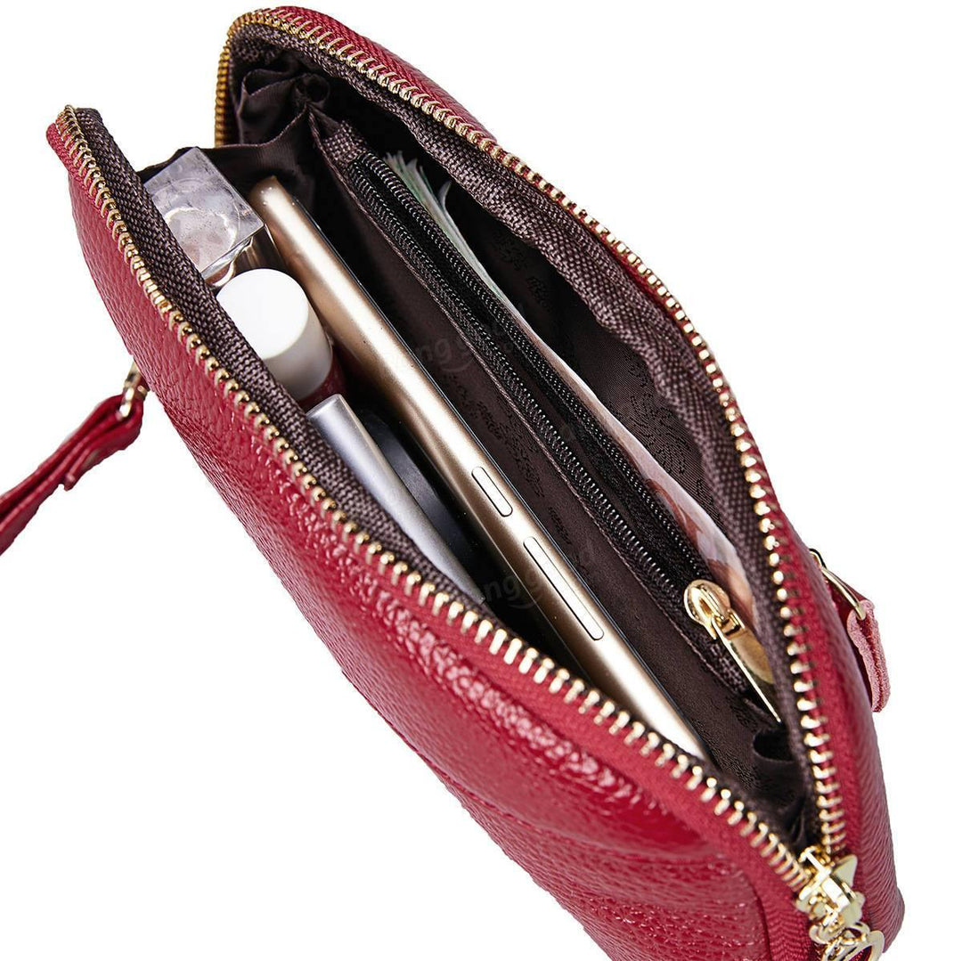 Women Genuine Leather Clutch Bag Zipper Long Wallet Two Fold Purse - Trendha