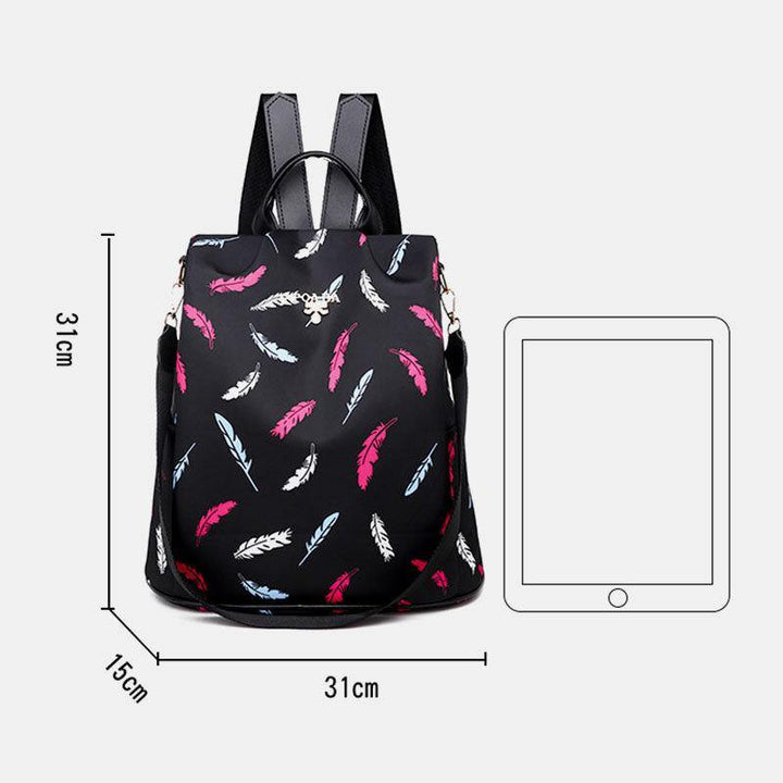 Women Oxford Feather Light Anti-theft Waterproof Outdoor Multi-carry Travel Handbag Shoulder Bag Backpack - Trendha