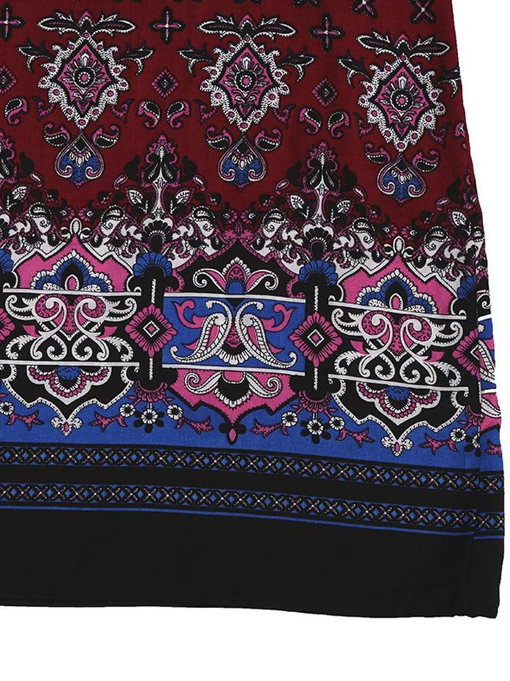 Elegant Women Tribal Baroque Print Dress - Trendha