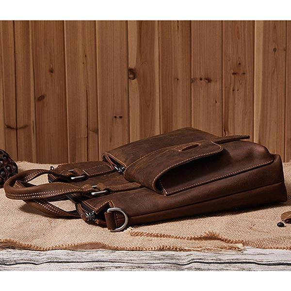 Men Genuine Leather Retro Handbag Crossbody Bag Casual Business Shoulder Bag Briefcase - Trendha