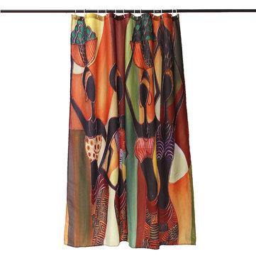 Waterproof Custom Distinctive Cartoon African Woman Bathroom Shower Curtains Home Decor 60''x72'' - Trendha