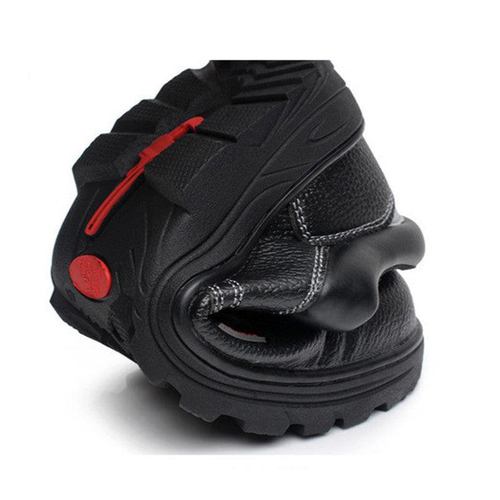 TENGOO Men's Leather Hiking Steel Toe Work Safety Mesh Anti-slip Anti-Collision Climbing Shoes Safety Shoes - Trendha
