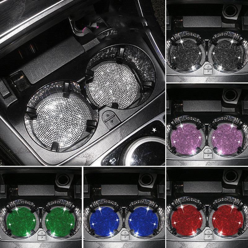 Bling Car Coasters For Cup Holder 2 Pack Universal Anti Slip Silicone Cup Holder Insert Crystal Rhinestone Car Interior Accessories - Trendha