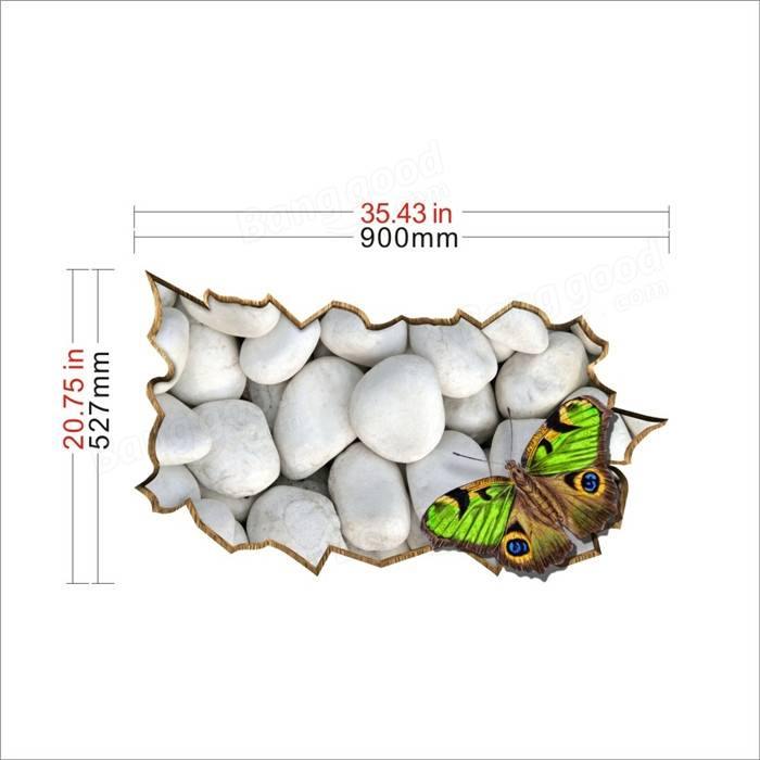 Stone Butterfly PAG STICKER 3D Desk Sticker Wall Decals Home Wall Desk Table Decor Gift - Trendha