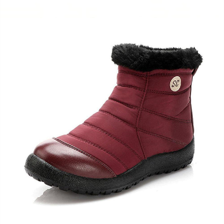 Women Large Size Comfy Warm Lining Waterproof Zipper Winter Snow Boots - Trendha