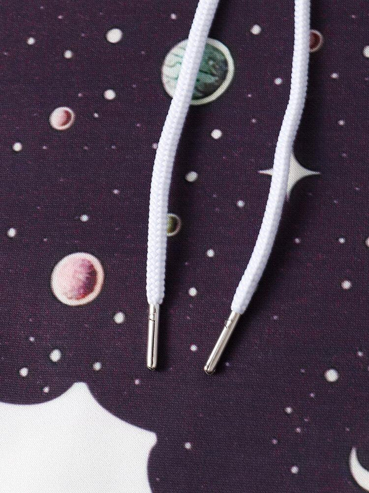 Mens Design Astronaut Galaxy Print Long Sleeve Hoodies With Pocket - Trendha