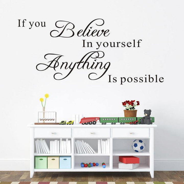 71X30CM If You Believe English Letter Wall Stickers Home Bedroom Decoration - Trendha