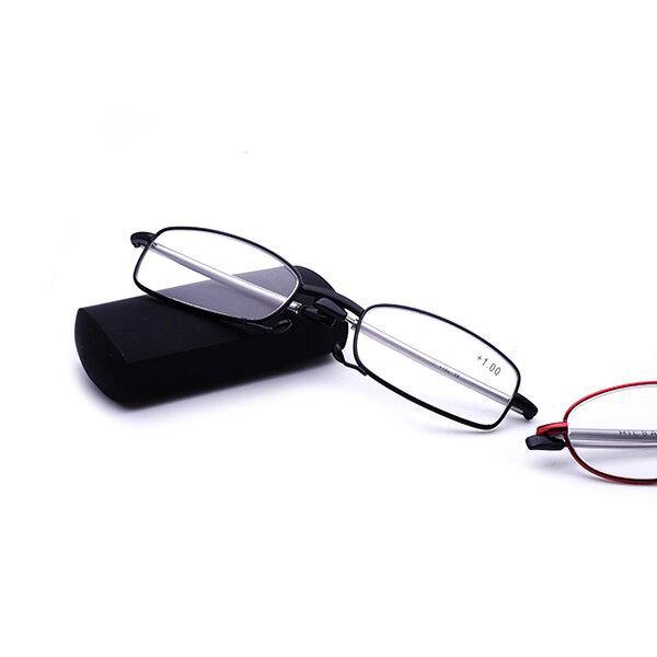 Women Men Portable Light Folding Circle Lens Reading Glasses Flexible Telescopic Presbyopic Glasses - Trendha