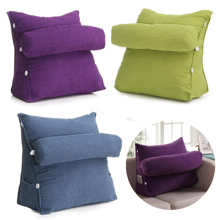 Adjustable Pearl Wool Back Wedge Pillow Reading Bedrest Rest Support Thwartwise Pain Relief Cushion - Trendha