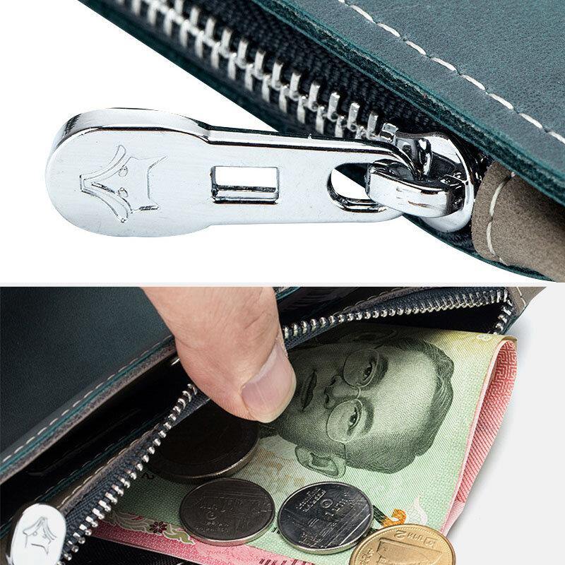 Women Genuine Leather Travel Anti-theft Thin Passport Bag Wallet - Trendha
