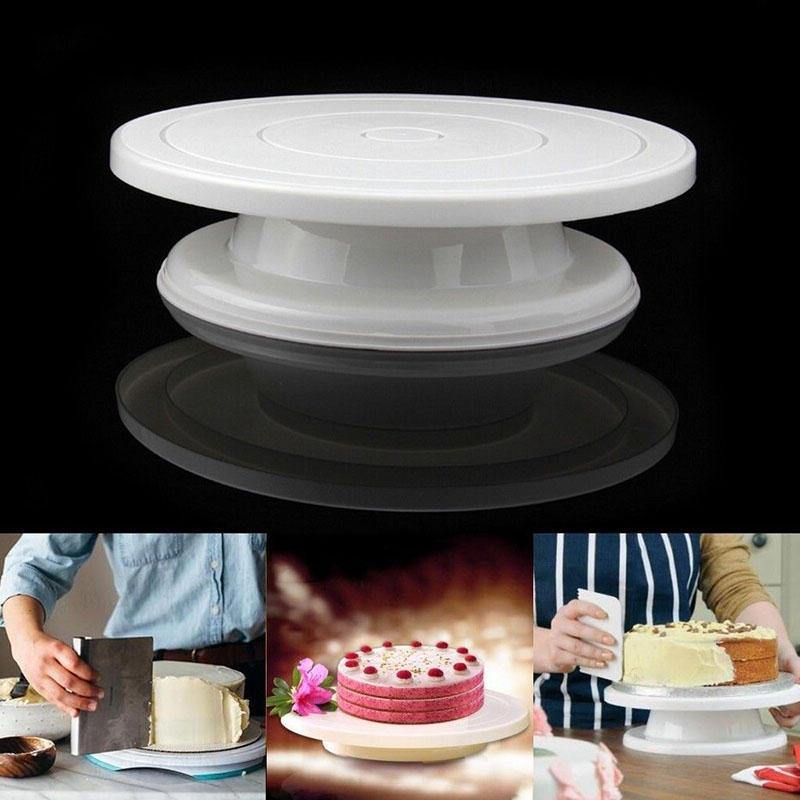 Cake Turntable Rotating Anti-skid Round Cake Decorating Stand Rotary Plate Kitchen DIY Baking Tool Baking Mold - Trendha