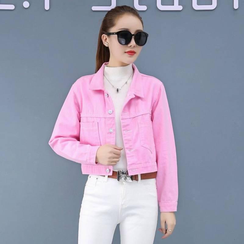 Fashion Simple Solid Color Short Denim Jacket - Trendha