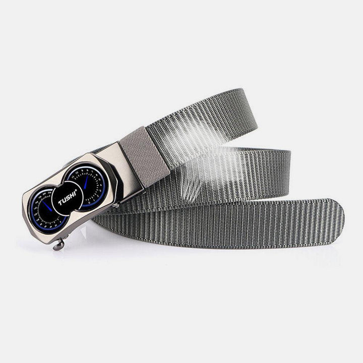 Men Woven Nylon 120cm Car Pattern Automatic Buckle Wear-Resistant Breathable Business Casual Belts - Trendha