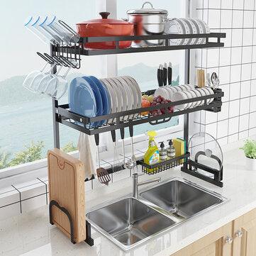 Stainless Steel All-In-One Versatile Organizer Dishes Rack for Kitchen Storage Tool - Trendha