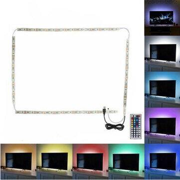 2*50cm+2*100cm USB LED Strip Light TV Backlight 5050 RGB Color Changing Lamp+24Keys/44Keys Remote Control - Trendha