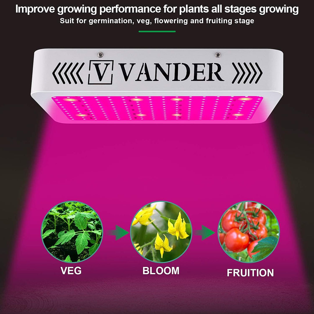 V VANDER LIFE 2000W LED Plant Grow Light,with Adjustable Rope,Full Spectrum Plant Light for Indoor Plants Veg and Flower - Trendha