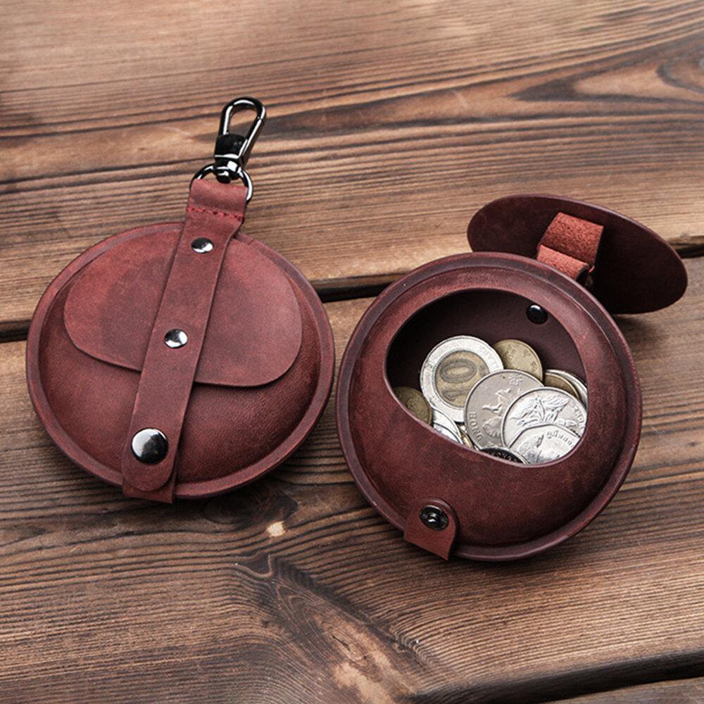 Men Retro Genuine Leather Coins Bag Bluetooth Headset - Trendha