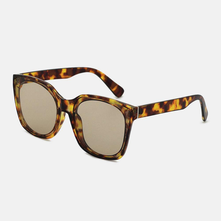 Unisex Tortoiseshell Oval Full Frame Casual UV Protection Polarized Sunglasses - Trendha