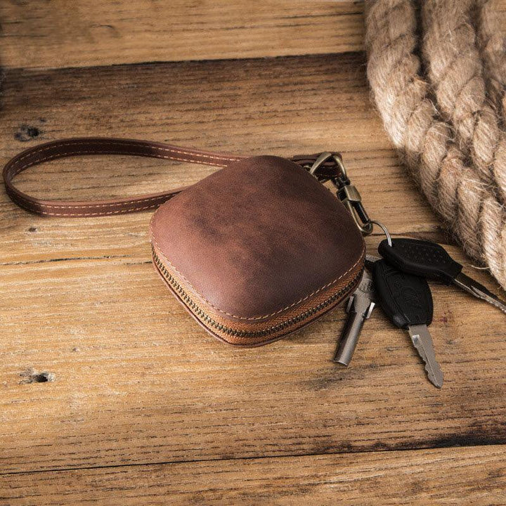 Men Genuine Leather Key Wrist Band Vintage Coin Bag Purse Wallet - Trendha