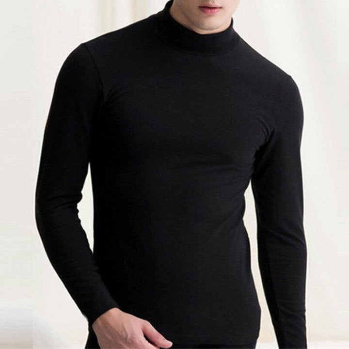 Mens Thermal Underwear T-shirt Long Sleeve High Neck Under Shirts Base Layer Tops - Trendha
