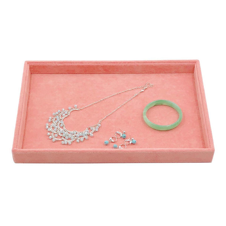 Velvet Jewelry Display Stand Tray Pink Brooch Ring Earring Holder Organizer Rack - Trendha
