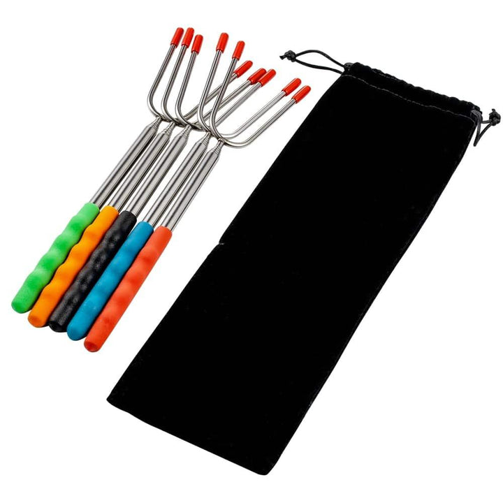 BBQ Roasting Sticks with Silicone Handle 5 pcs Set - Trendha