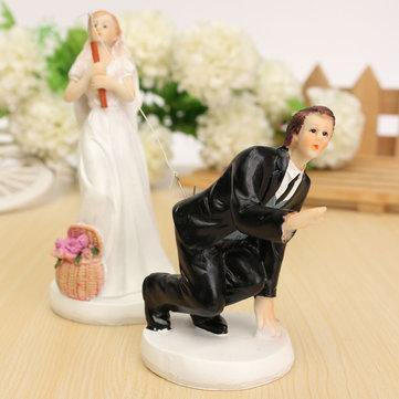 Bride and Groom Resin Wedding Party Cake Topper Love Favors Figurine Decorations - Trendha