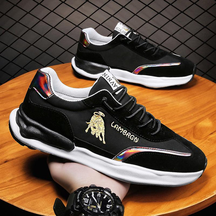 Breathable Cloth Surface Thick Bottom Casual Color Matching Trendy Men's Shoes - Trendha
