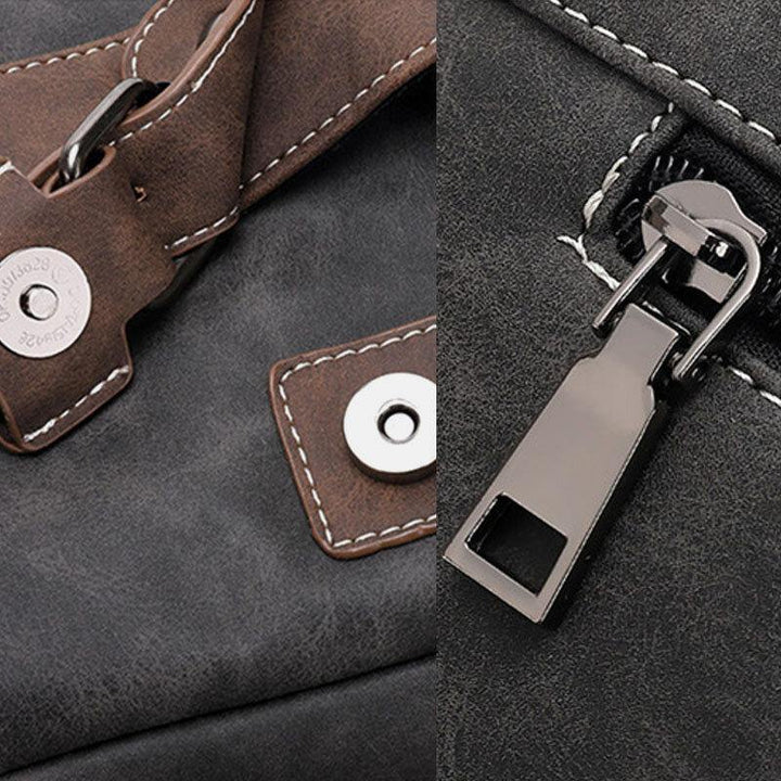 Men Faux Leather Retro Large Capacity Multi-carry Handbag Crossbody Bag - Trendha