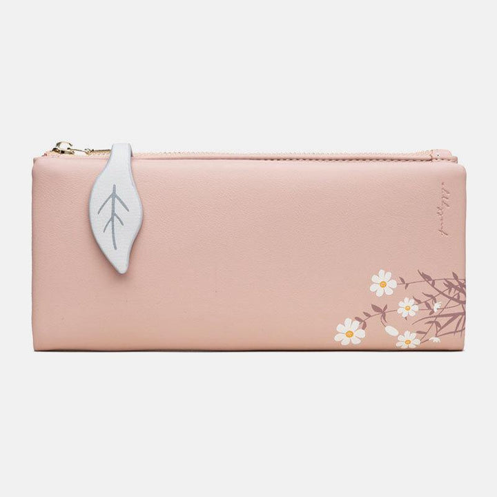 Women 13 Card Slots Bifold Flower Printed Long Wallet Clutches Bag - Trendha