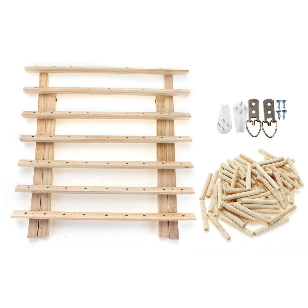 39x18x37cm 63Pcs Smaller Spool Wooden Folding Sewing Rack Free-standing Box - Trendha